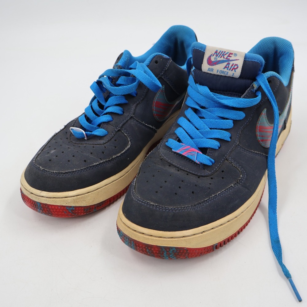 Nike Air Force 1 Low Mens 9.5 Navy Blue Marbled Sole Sneakers 488298-423